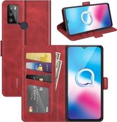 Voor Alcatel 1S 2021 / 3L 2021 Dubbelzijdige magnetische gesp Horizontale flip lederen tas met houder & kaartsleuven & portemonnee (rood)