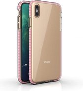 Voor iPhone XS Max TPU tweekleurige schokbestendige beschermhoes (roze)