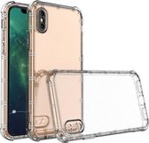 Voor iPhone XS Max Straight Edge Dual Bone-bits schokbestendige TPU-doorzichtige hoes