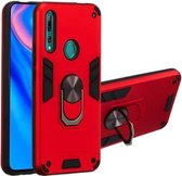 Voor Huawei P Smart Z / Y9 Prime (2019) 2 in 1 Armor Series PC + TPU beschermhoes met ringhouder (rood)