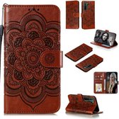 Voor Huawei nova 7 SE Mandala Embossing Patroon Horizontale Flip PU Leather Case met Houder & Kaartsleuven & Walle & Lanyard (Bruin)