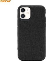 Voor iPhone 11 ENKAY ENK-PC031 Business Series Denim Texture PU-leer + TPU Soft Slim Case Cover (zwart)