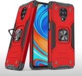 Voor Xiaomi Redmi Note 9 Pro / Note 9S Magnetisch pantser Schokbestendig TPU + pc-hoesje met metalen ringhouder (rood)