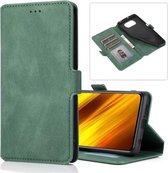 Voor Xiaomi Poco X3 NFC Retro Magnetische Sluiting Horizontale Flip Leren Case met Houder & Kaartsleuven & Fotolijst & Portemonnee (Donkergroen)