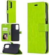 Voor Geschikt voor Xiaomi Mi 10T Pro Crazy Horse Texture Horizontale flip lederen tas met houder & kaartsleuven & portemonnee & fotolijst (groen)