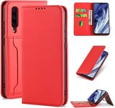 Voor Xiaomi Mi 9 Pro Sterk magnetisme Schokbestendig Horizontaal Flip Liquid Feel lederen tas met houder & kaartsleuven & portemonnee (rood)