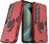 Voor Geschikt voor Xiaomi Mi 10 Ultra schokbestendige pc + TPU beschermhoes met magnetische ringhouder (rood)