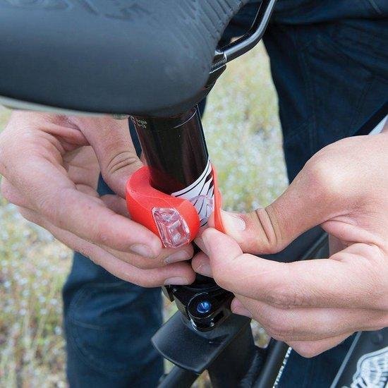 Fietslampjes led set wit en rood - fietsverlichting led - voorlicht/ achterlicht - inclusief batterijen — afbeelding 3