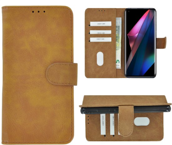 Oppo Find X3 Hoesje - Oppo Find X3 Pro Hoesje - Bookcase Wallet Bruin Cover