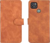 Motorola Moto G9 Power Hoesje - Mobigear - Retro Serie - Kunstlederen Bookcase - Cognac - Hoesje Geschikt Voor Motorola Moto G9 Power