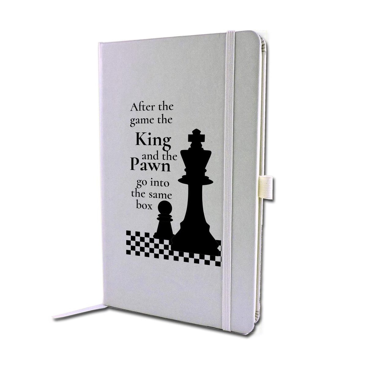 Notitieboek A5 met schaakquote, gelinieerd