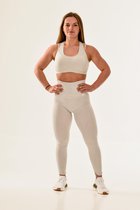Vital extended sportoutfit / fitness kleding set voor dames / fitness legging + sport bh (pearl)