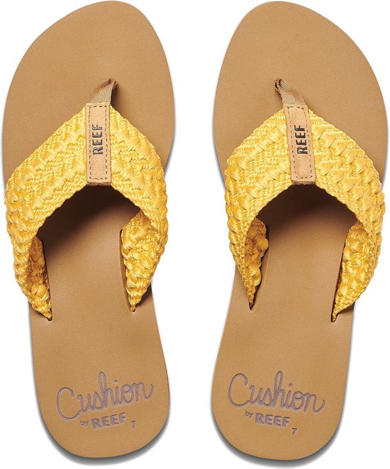 Reef Cushion Dames Slippers - Yellow - Maat 36 | bol.com