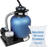 Bol.com Monzana Zandfiltersysteem - 11.000 l/u 30l Tank7-weg & FilterBallen aanbieding