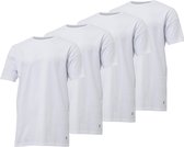 Lot de 4 t-shirts homme Gentlemen longfit (extra long), 100% coton pré-rétréci col rond blanc XXL