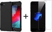 iPhone 7 Plus hoesje zwart shockproof siliconen Apple case hoes cover hoesjes - 1x iPhone 7 Plus screenprotector