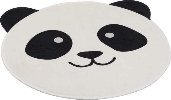 Tapijt Pandakopje, zwart/wit, Lengte 70 cm,  Hoogte 67 cm
