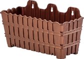 PrimeGarden kunststof plantenbak bloembak hangend - 30 cm – balkonbak – plantenbak voor buiten - tuin – terras - bruin