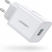UGREEN - USB-A QC3.0 18.W Snellader voor o.a. Apple iPhone / iPad / Samsung - Wit