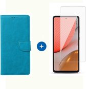 BixB Samsung A72 hoesje - Samsung Galaxy A72 screenprotector - Book Case Wallet - Turquoise