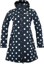 Nordberg Polka Dott Dames Lange Softshell Jas Ls03901-ny - Kleur Donkerblauw - Maat M