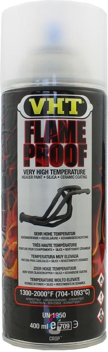 VHT Flameproof Blanke Lak Zijdeglans spuitbus - 400ml
