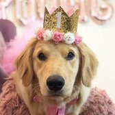 Luxe eerste verjaardag hoed voor de de hond