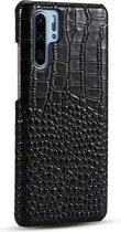 Voor Huawei P30 Pro hoofdlaag rundleer krokodil textuur beschermhoes (zwart)