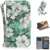 Voor Nokia 2.4 3D Gekleurde Tekening Horizontale Flip Leren Case met Houder & Kaartsleuven & Portemonnee & Lanyard (Aquarel Bloem)