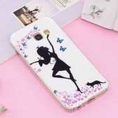 Voor Galaxy A5 (2017) Noctilucent IMD Dancing Girl Pattern Soft TPU Back Case Protector Cover