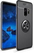 Schokbestendig TPU-hoesje voor Galaxy S9 +, met houder (zwart)