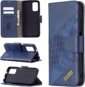 Voor Xiaomi Poco M3 Bijpassende kleur Krokodiltextuur Horizontale flip PU lederen tas met portemonnee & houder & kaartsleuven (blauw)