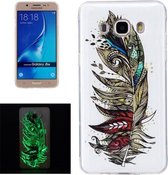 Voor Galaxy J5 (2016) / J510 Noctilucent Veerpatroon IMD Vakmanschap Soft TPU Cover Case