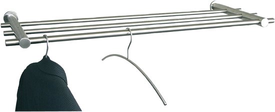 Impresso - Garderobe rek 3 - stangen - 90cm - RVS