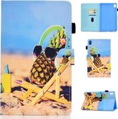 Voor Huawei MediaPad M6 8.4 Gekleurde Tekening Stiksels Horizontale Flip Leren Case, met Houder & Kaartsleuven (Ananas)