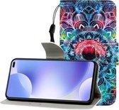 Voor Xiaomi Redmi K30 Gekleurde tekening Horizontale flip lederen tas met houder & kaartsleuf & portemonnee (Mandala)