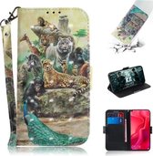 3D Schilderen Patroon Gekleurde Tekening Horizontale Flip Leren Case met Houder & Kaartsleuven & Portemonnee Voor Huawei nova 4 (Zoo)