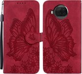 Voor Xiaomi Mi 10T Lite 5G Retro Skin Feel Butterflies Embossing Horizontale Flip lederen tas met houder & kaartsleuven & portemonnee (rood)