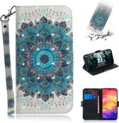3D Gekleurde Tekening Horizontale Flip Leren Case met Houder & Kaartsleuven & Portemonnee Voor Galaxy S10 (Pauwenkrans)