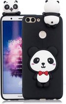 Voor Huawei Honor 9i 3D Cartoon patroon schokbestendig TPU beschermhoes (rode strik panda)