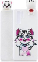 Voor Huawei P30 Pro schokbestendig Cartoon TPU beschermhoes (kat)