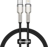Baseus CATLJK-01 Cafule-serie 20W Type-C / USB-C naar 8-pins PD metalen oplaadgegevenskabel, lengte: 0,25 m (zwart)