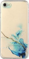 Holle marmeren patroon TPU rechte rand fijn gat beschermhoes voor iPhone SE 2020/8/7 (blauw)