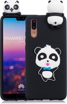 Voor Huawei P20 3D Cartoon patroon schokbestendig TPU beschermhoes (Blue Bow Panda)