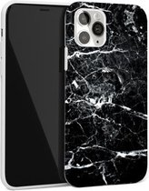 Glanzend marmeren patroon TPU beschermhoes voor iPhone 12 mini (zwart)