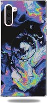 3D Marble Soft Silicone TPU Case Cover Bracket voor Galaxy Note10 (Deep Purple)