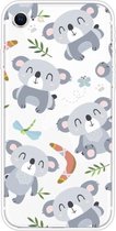 Voor iPhone SE (2020) schokbestendig geverfd transparant TPU beschermhoes (koala)