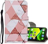 Voor iPhone 11 Pro Gekleurd tekeningpatroon Horizontaal leren flip-hoesje met houder & kaartsleuven en portemonnee (marmer)