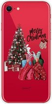 Christmas Series Clear TPU beschermhoes voor iPhone SE (2020) / 8/7 (kerstpyjama's)