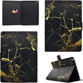 Voor iPad 9.7 (2017) TPU horizontale flip lederen tas met houder & kaartsleuf & slaap- / wekfunctie (zwart goud)